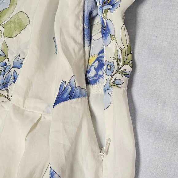 Alice McCall Floral Midi Dress Women Size 6 White Side Zip - Picture 14 of 15